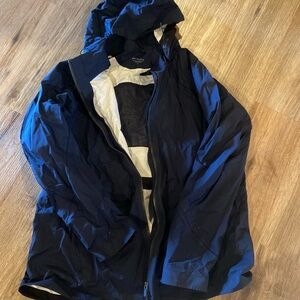 Athleta navy blue windbreaker rain coat jacket L large